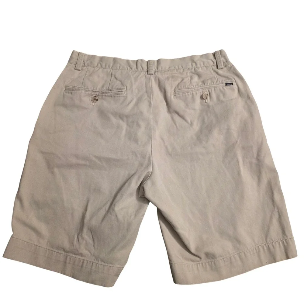 Polo Ralph Lauren Mens Classic Fit‎ 9 Inch Khaki Tan Chino Shorts Size 30